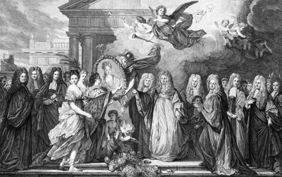 The Marriage of Louis de Bourgogne with Marie Adelaide of Savoy, engraved by Denis Nee by Nicolas de Largillière